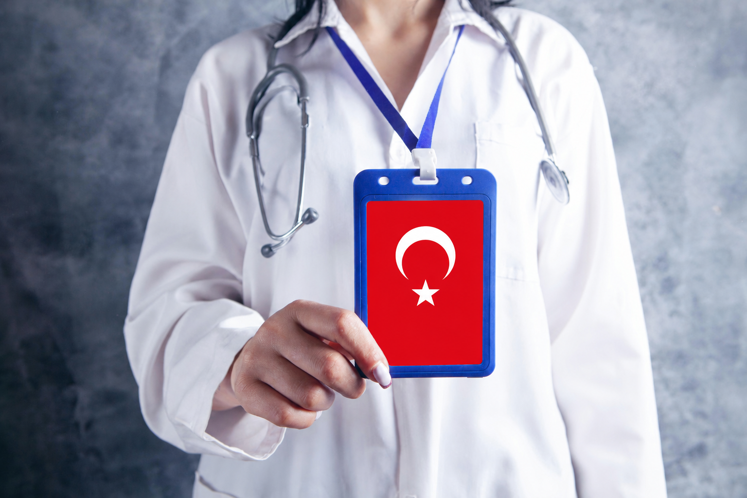 Medical device registration Turkey — TİTCK regulatory process Doctor holding a Turkish flag badge representing medical device registration in Turkey